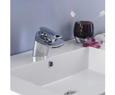 Mitigeur Cascade Lavabo ou Vasque En Laiton Massif Chromé Contemporain