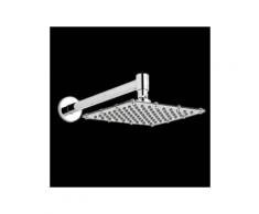 Pomme de Douche Carrée 20cm Laiton Massif Chromé Pommeau Fixe Moderne