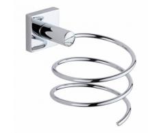 Porte Sèche-Cheveux Laiton Massif Chromé Crochet Porte-Câble Moderne