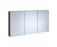 Armoire Miroir Salle de Bain Suspendue 135x15x70cm MDF Chêne 3 Portes