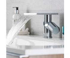 Mitigeur Lavabo Cascade Robinet Vasque Laiton Massif Chromé Design