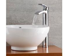Mitigeur Lavabo Monotrou Laiton Massif Chromé Avec Bonde & Mousseur
