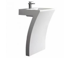 Lavabo Colonne Numéro 7 Résine Blanche Meuble Salle de Bain Moderne
