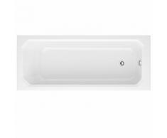 Baignoire Rétro Rectangulaire Murale Design Acrylique Blanc 70x170cm