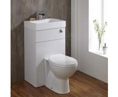 WC Avec Lave Main Intégré Gain Place Meuble Lavabo Céramique Blanche