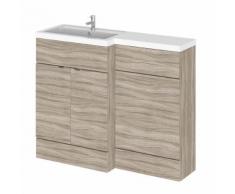 Meuble-Lavabo Wengé Sable Foncé 110 x 86.4 x 35.5 MDF Marbre 2 Portes