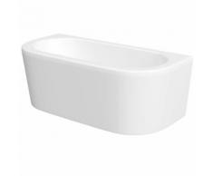 Baignoire Murale Acrylique Blanc Design Moderne Bain Courbé 170x80cm