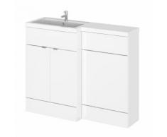 Meuble-Lavabo Blanc Laqué 110 x 86.4 x 35.5cm Marbre MDF Blanc Laqué