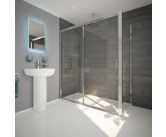 Porte de Douche Coulissante 160x195cm Portland Verre Transparent
