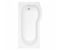 Baignoire d'Angle Asymétrique Droit Acrylique Blanc Moderne 85x167.5cm