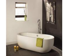 Baignoire Îlot Ovale Bain Sabot Acrylique Blanc Design Moderne 195L