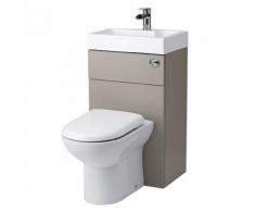 Pack Lave Main WC Intégré Gain Place Meuble Lavabo Céramique Blanche