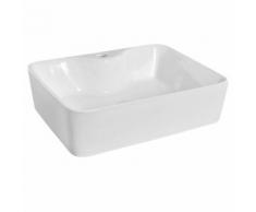 Lavabo Vasque Poser Sur Plan Céramique Blanche Design Moderne 37x48cm
