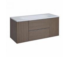 Meuble Vasque Salle de Bain 120x48x52cm Randwick Marbre MDF Chêne