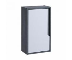 Meuble Rangement Salle de Bain Suspendu MDF Gris Blanc 60x35x20cm