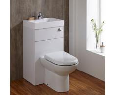 Pack Lave Main WC Intégré Gain Place Céramique Blanche Meuble Lavabo