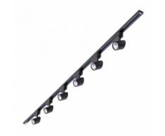 Biard 6 Spots LED sur Rail Éclairage Plafonnier Aluminium Noir 7 Watts