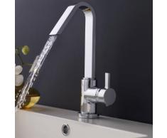Mitigeur Lavabo Salle de Bain Léa Laiton Massif Chromé Design Moderne