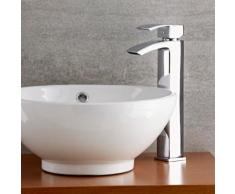 Grand Mitigeur Vasque Lavabo Wick Laiton Massif Chromé Design Moderne