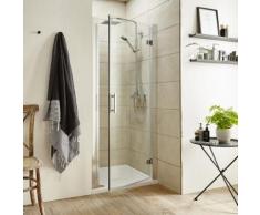 Porte de Douche Pivotante 76cm Réversible Verre Sécurité Transparent