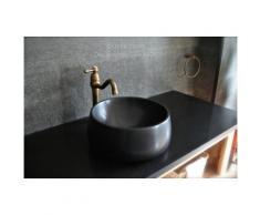 Vasque en pierre noire Basalte véritable de Mongolie - OUVEA DARK