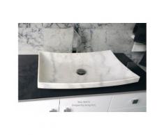 Vasque en pierre à poser 60X40 en marbre Blanc - BALI WHITE