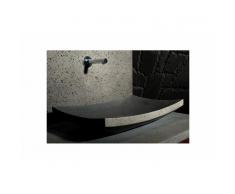 60X40 Vasque de Salle de Bain en Pierre à Poser Basalte Noire - LOTUS