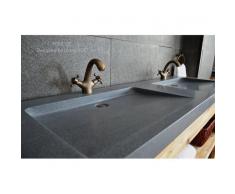 Double vasque plan en pierre Granit 160x50 luxe - FOLE'GE