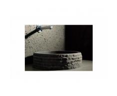 Vasque Pierre de Salle de Bain à poser en Basalte noir dia 40 - VOLCANO DARK