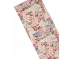 Chemin de table fleuri imprimé rétro 5 m Taille Unique