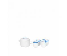 Set théière, 4 tasses et filtre à thé - Cookut - Bleu