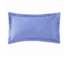 Coussin décoratif uni percale de coton 94 fils/cm² Bleu Descamps