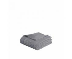 Couvre-lit matelassé Sublime 100% satin de coton peigné 110 fils/cm² - Descamps - Gris