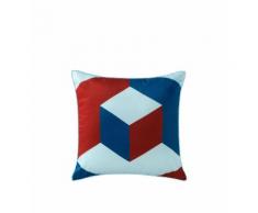 Coussin décoratif Escale 100% satin de coton Bleu Descamps
