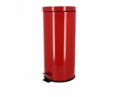 Poubelle en inox à pédale 30 l - Absolument Maison - Rouge