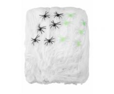 Décoration toile d'araignée blanche avec araignées 500 g Halloween