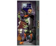 Décoration de porte sorcière au toilette Halloween Taille Unique