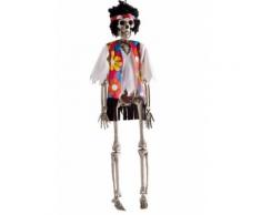 Décoration à suspendre squelette hippie Halloween Taille Unique