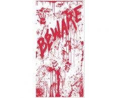 Décoration de porte en sang BEWARE Halloween Taille Unique