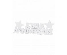 Décoration de table Joyeux Anniversaire blanc Taille Unique