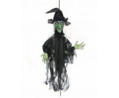 Décoration sorcière animée, lumineuse et parlante Halloween Taille Unique