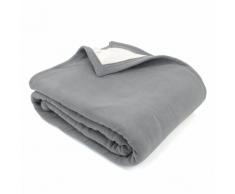 Couverture polaire luxe 240x260 cm 100% polyester 430 g/m2 NARVIK Gris Acier