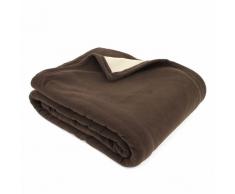 Couverture polaire luxe 220x240 cm 100% polyester 430 g/m2 NARVIK Marron