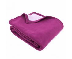 Couverture polaire luxe 180x220 cm 100% polyester 430 g/m2 NARVIK Violet Prune
