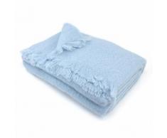 Couverture 220x240 cm Laine Mohair 320g/m² THESEE Bleu Glacier