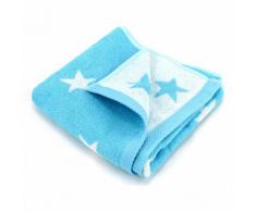 Serviette de toilette 50x100 cm 100% coton 480 g/m2 STARS Bleu Turquoise