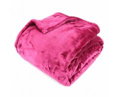 Couverture polaire 240x260 cm Microfibre 100% Polyester 320 g/m2 VELVET Rouge Framboise