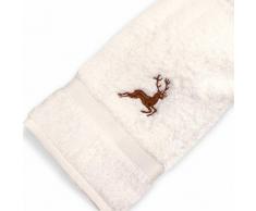 Serviette de toilette 50x100 cm HIRSH Beige/Marron 600 g/m2