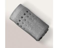 Serviette de toilette 50x100 cm PURE SQUARES Argent 550 g/m2