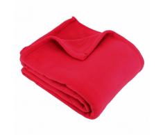 Couverture polaire 180x220 cm 100% Polyester 350 g/m2 TEDDY Rouge Cerise